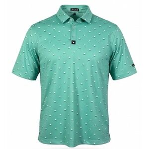 Bad Birdie Mens Aim Point Pique Tech Golf Polo Duty Jade Green NEW $78 Sz Medium